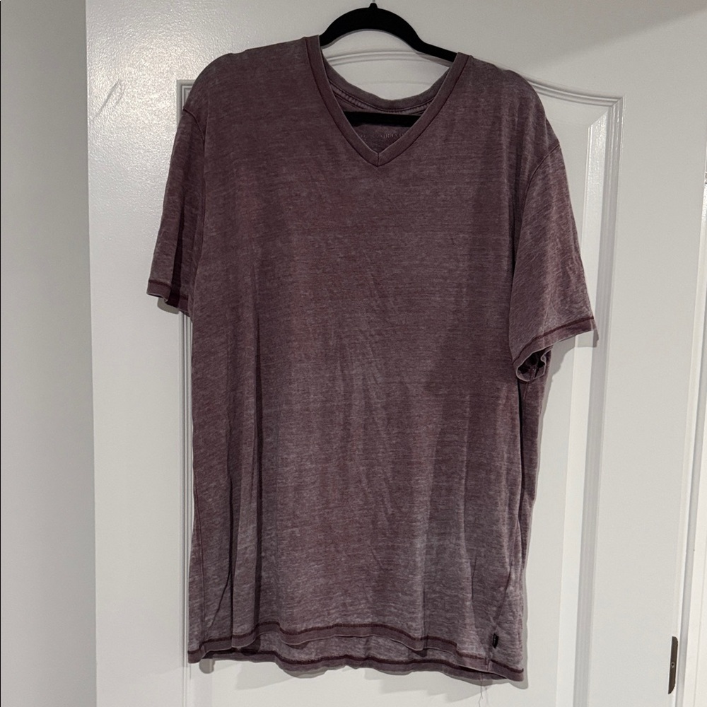 Lucky Brand Men's V-Neck Short Sleeve Tee in Faded Plum